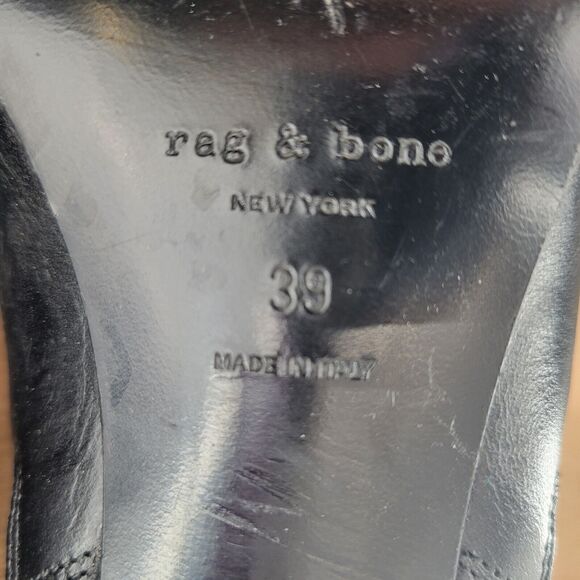Rag & Bone Beha Chelsea Shooties Size 39 EU, Size 9 US Black Leather 3" Stiletto - Picture 11 of 13